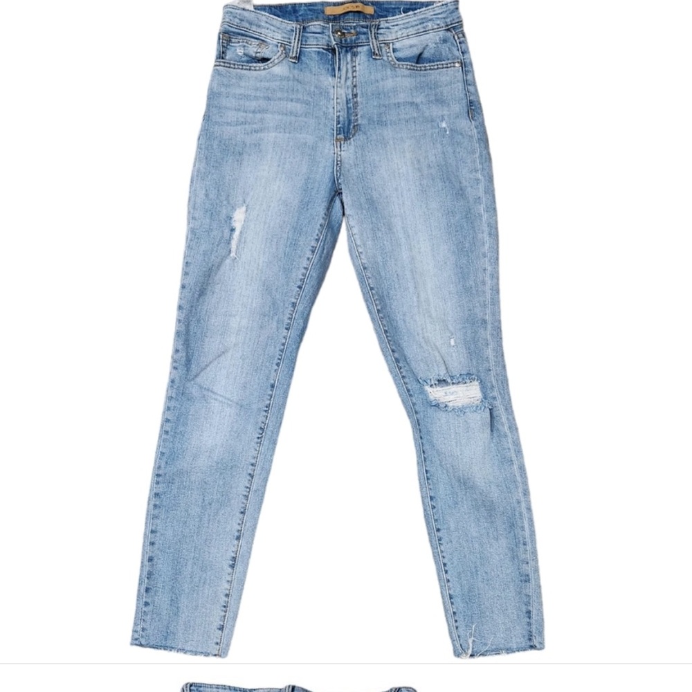 JOE’S Distressed Skinny Ankle Light Blue Jeans in Felicity Size 25 like new